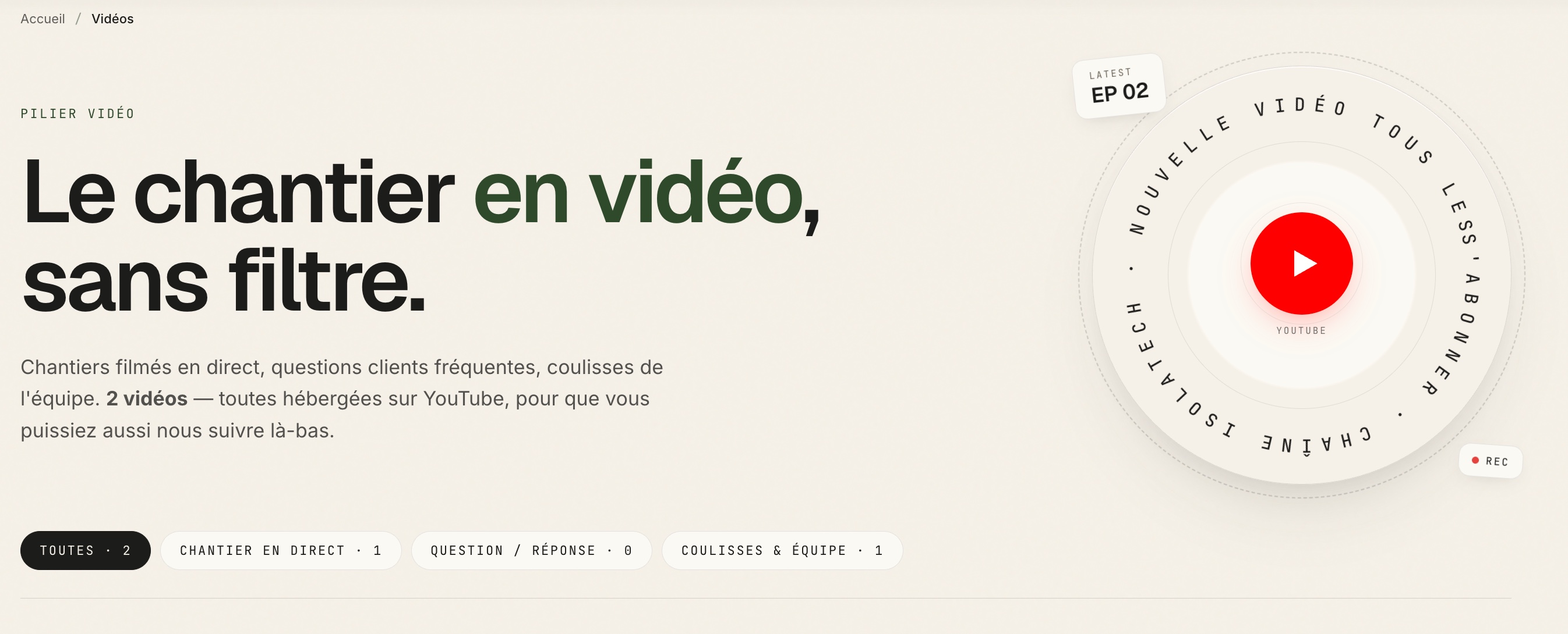 Espace vidéo Isolatech — chantiers documentés en vidéo